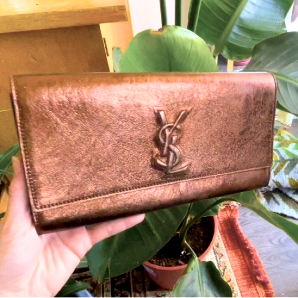 YSL Clutch bronze bag wallet purse YVES SAINT LAURENT belle de jour